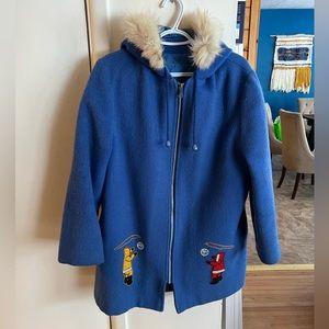 Vintage blue wool lightweight parka